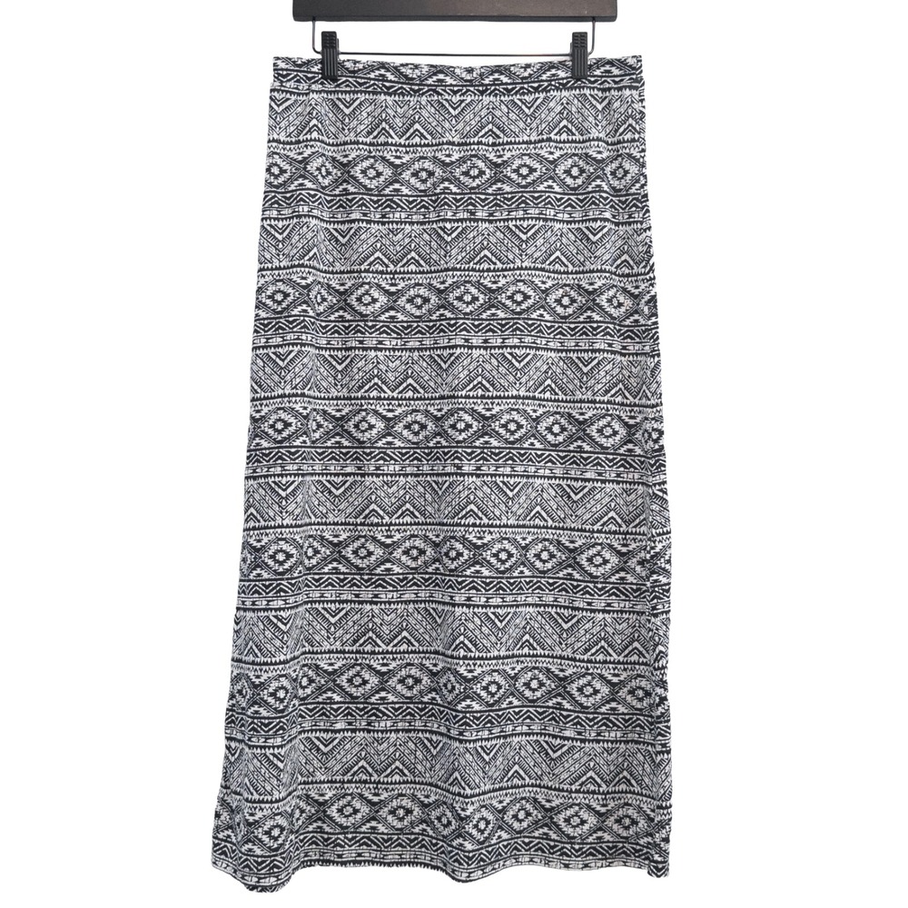 Arizona Jean Co Maxi Skirt Girls L Plus 14.5-16.5 Black White Tribal Aztec Boho